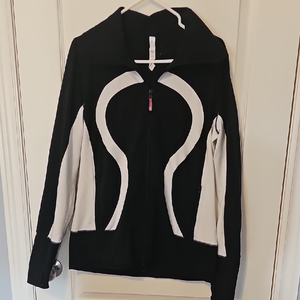 lululemon athletica Black and White Full-Zip Hooded Jacket